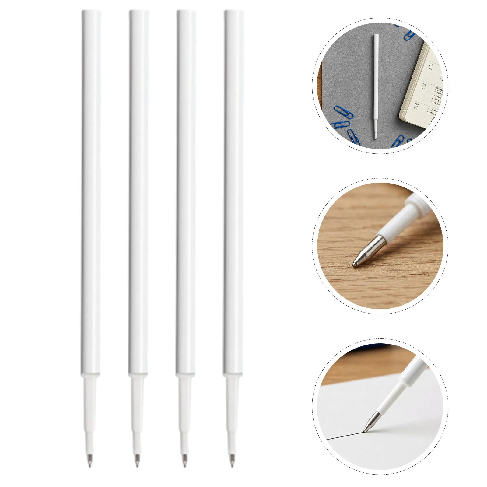 120Pcs 블랙 펜 리필 젤 잉크 0.5mm 파인 포인트 리필 가능 볼펜 교체용 사무실 학교 필기용 젤 잉크 펜 리필
