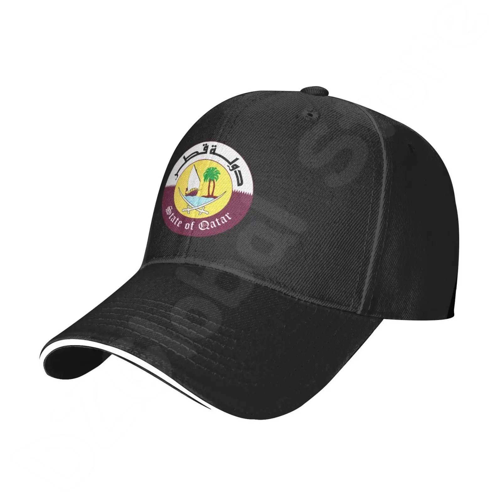 

Funny Qatar Emblem Baseball Caps Qatar Shield Coat of Arms Print Cap for Women Men Snapback Cap Fashion Sun Protection Hat