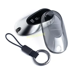 Sleek Black Transparent Car Key Fob Cover (1x Key Case Keychain)