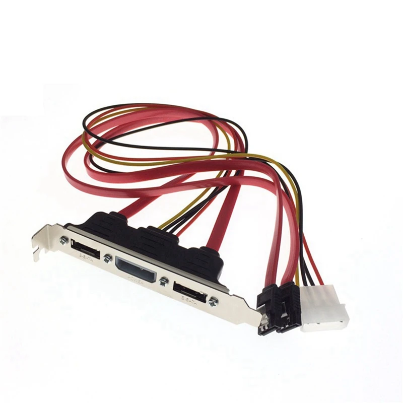PC DIY SATA-ESATA 및 4 핀 IDE Molex 파워 PCI 브래킷 슬롯 케이블, 외장 하드 드라이브용 전체 높이 프로파일