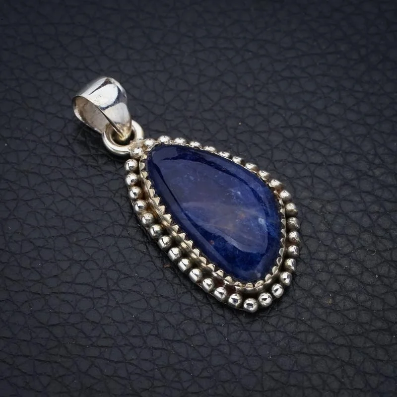 

StarGems Sodalite Handmade 925 Sterling Silver Pendant 1.5" F4458