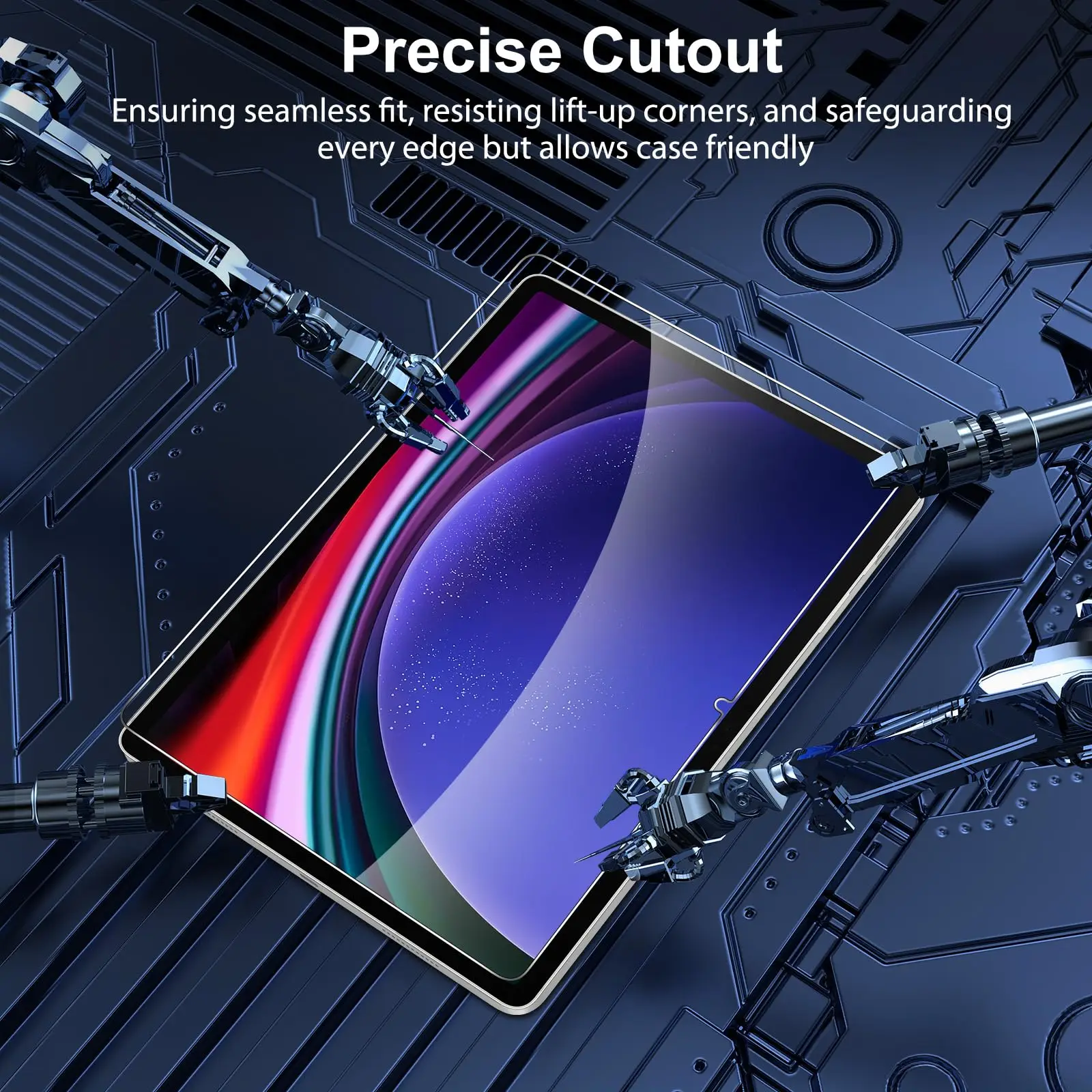Screen Protector for Samsung Galaxy Tab S7 Plus/ S7 FE /S8 Plus /S9 Plus /S9 FE Plus 12.4 Tempered Glass for S9+ S9 FE+ S8+ S7 + 5