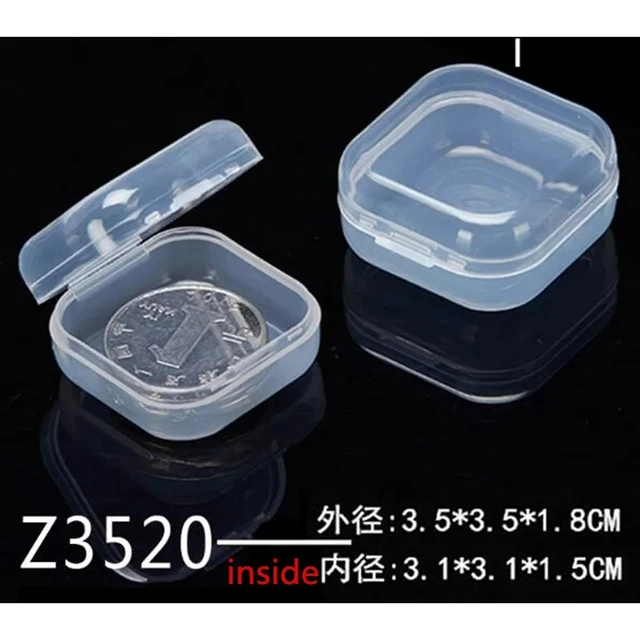 50pcs Transparent small mini parts box plastic box small square box small  storage covered earplug z3520 - AliExpress