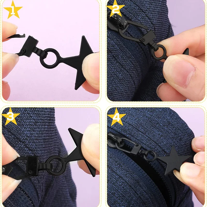 8 Pezzi Tira Cerniera Universali In Metallo – Kit Riparazione Cerniere Per Valigie, Giacche E Borse – 4 Colori - 2