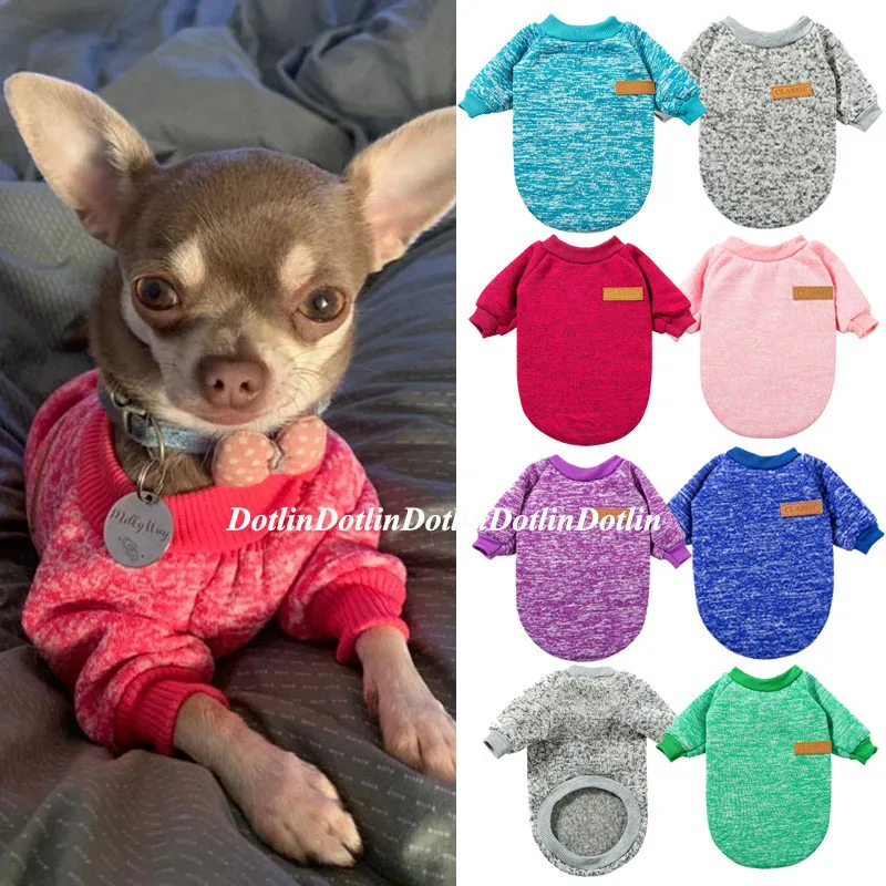 New Dog Clothes for Small Dogs Soft Pet Sweater Clothing Winter Chihuahua Classic Outfit Accessories | Дом и сад