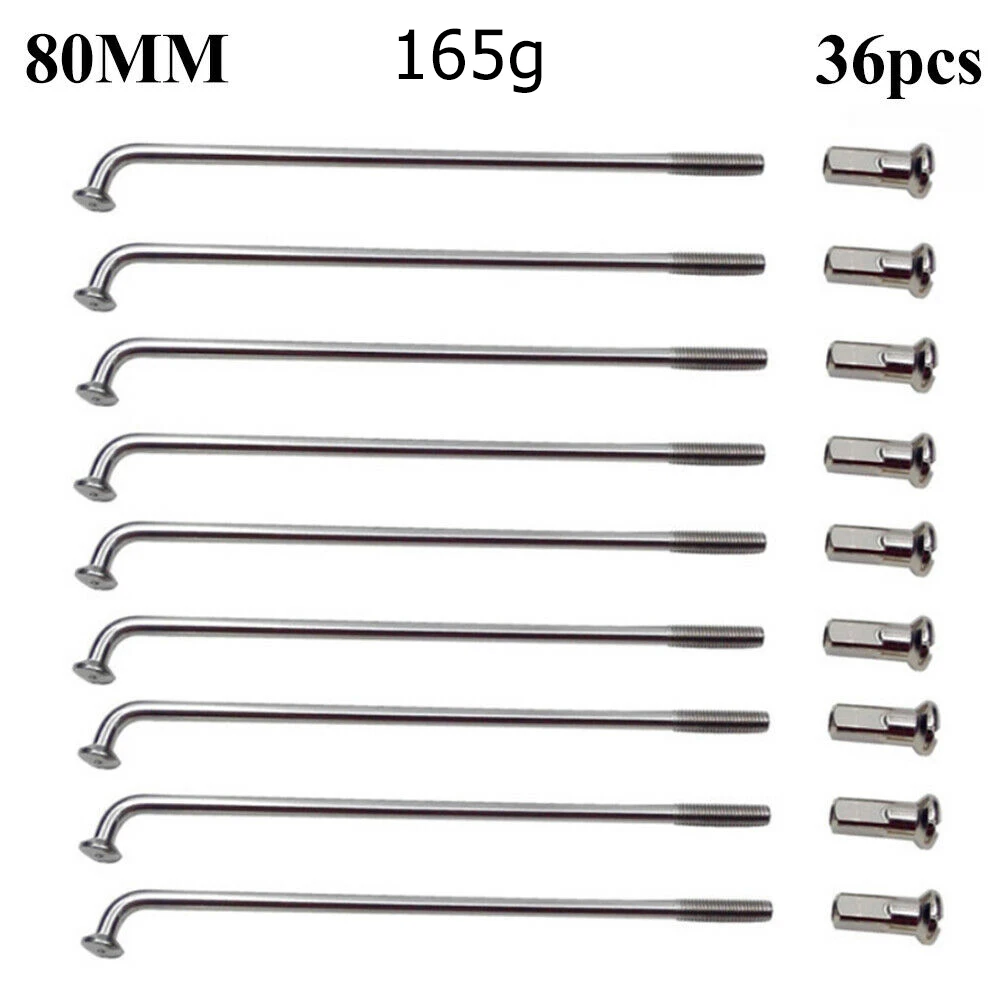 36PCS Bicycle Spokes 2.5mm 12G 12K Electric Bike Wheel Tire Steel Spokes 80-305mm Load Wire Electric Bicycles Accessories