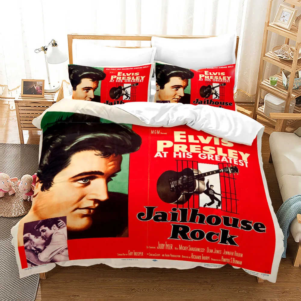 

Elvis Presley Bedding Set Single Twin Full Queen King Size The King Bed Set Aldult Kid Bedroom Duvetcover Sets 3D Print 012