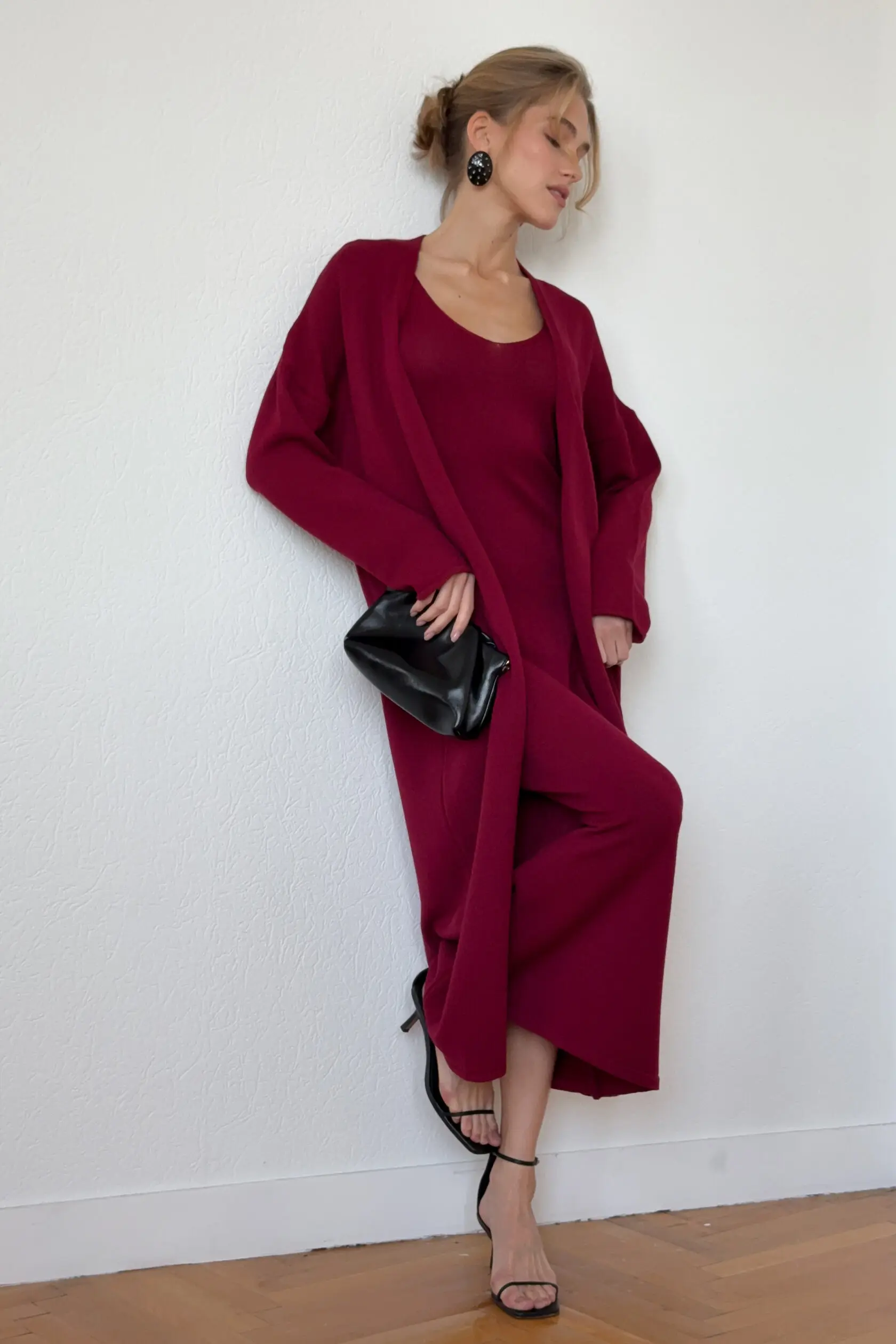 Hirsionsan Soft Loose Sets Women Two Pieces Long Sleeve Cardigan & Vest Dresses Elegant Female Hollow Outfits Cotton Tracksuit Image 42