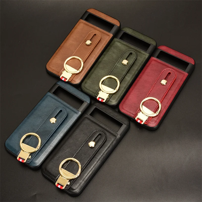 Luxury Leather Wristband Stand Case with Ring Opener