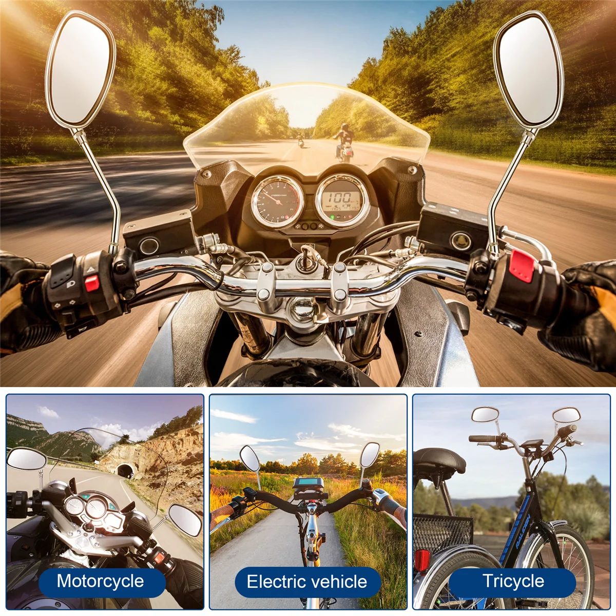 

Зеркало мотоциклетное заднего вида для Vmax Virago 535 V-Star 650 1100, 1 пара