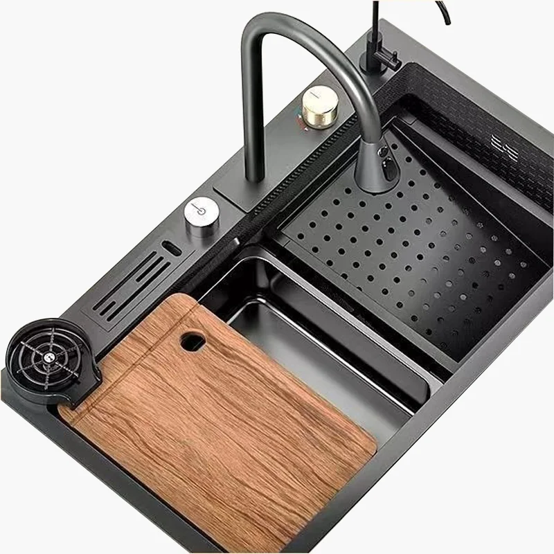 Kitchen Sink Matte Square Kitchen Accessories Large Single Bowl Wash Basin Faucets Nano Stainless Steel Sink kitchen accessories kitchen sink kitchen sink faucet set