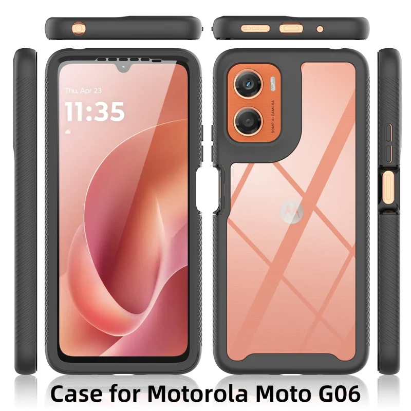 360 Full Body Shockproof Clear Armor Case with Built-In Screen Protector