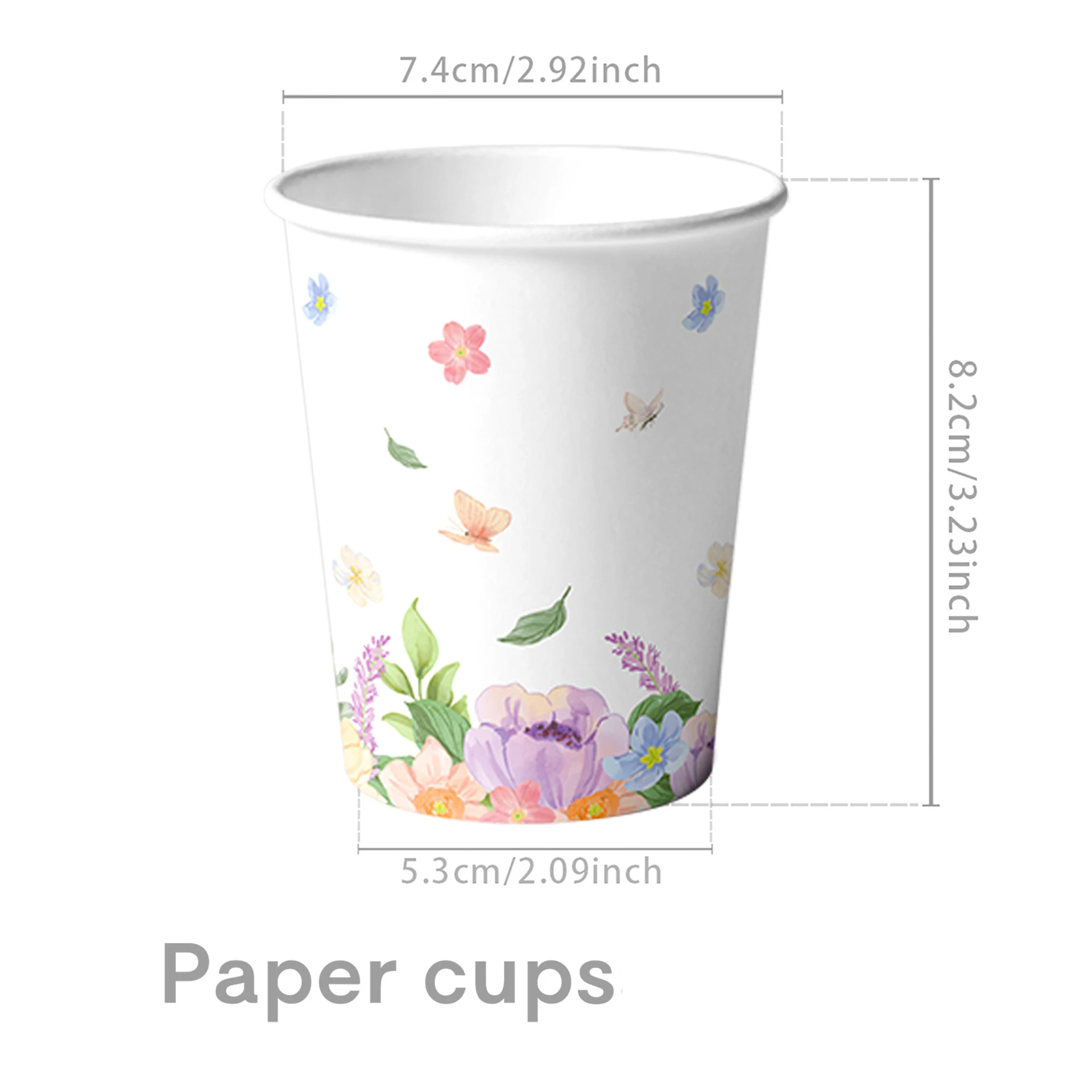 Elegant Floral Butterfly Disposable Party Set - Plates & Cups