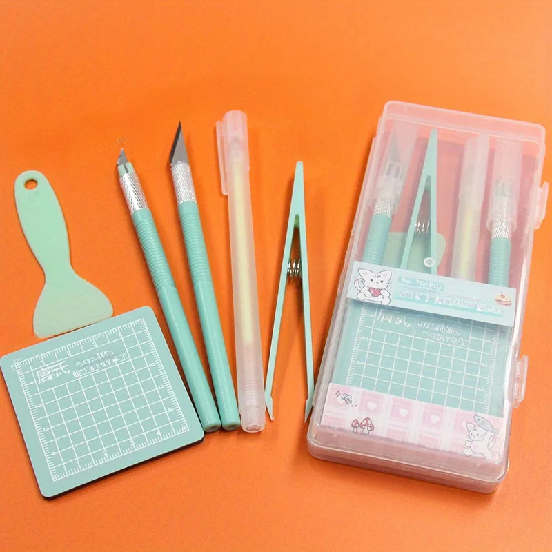 DIY Art Craft Tool Set with Cutting Mat & Sculpting Tools, Multi-Functional Creative Kit with Clear Storage Box for Handmade Pro 3