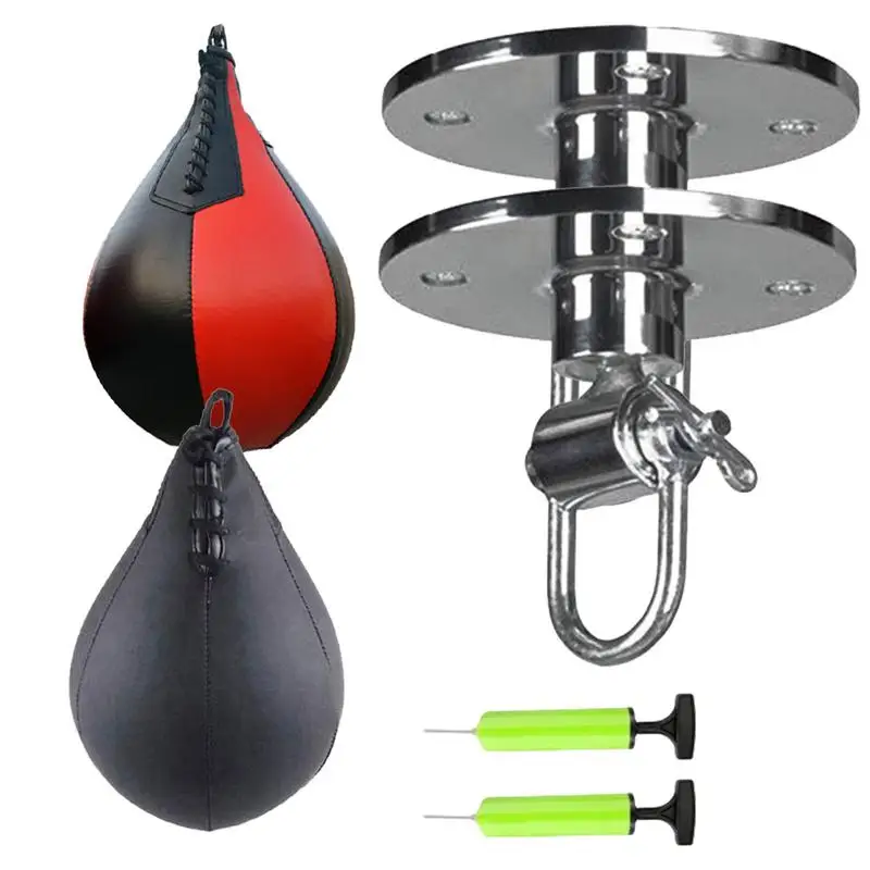 Pear-shaped Boxing Speed Ball With Hanging Swivel Bracket Punching Ball Hanging Boxing For Fitness Accssories