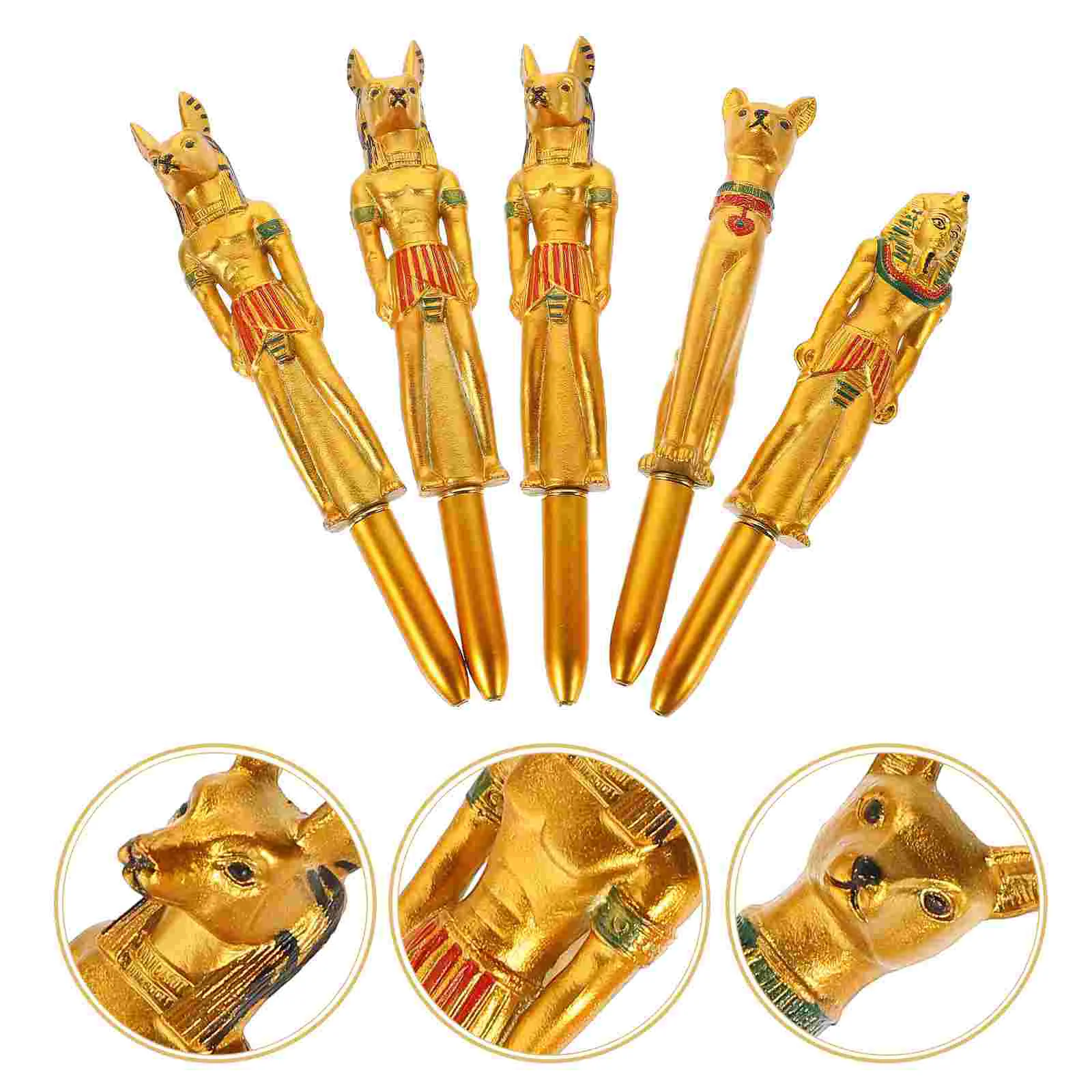 

Bulk 5 Pcs Ballpoint Pen Egyptian Shape Cute Ink Writing Pens Stationery Supplies Office Supply Gift Party Favors Random Pattern