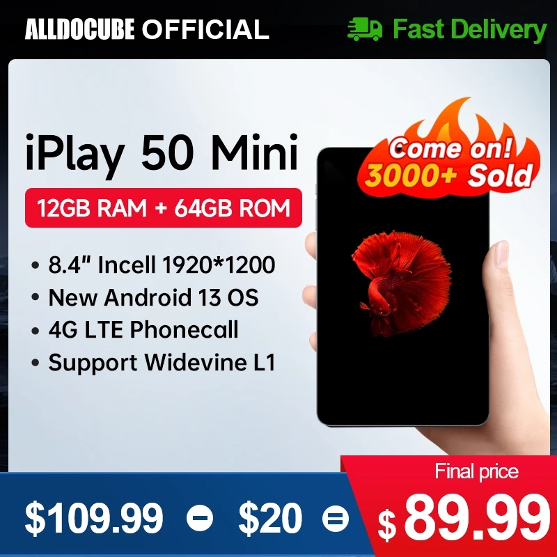Alldocube iPlay 50 미니 태블릿, 8.4 인치, 타이거 T606, 안드로이드 13, 와이드바인 L1 가상 메모리, 8GB + 4GB RAM, 64 GB 128GB ROM, iPlay50