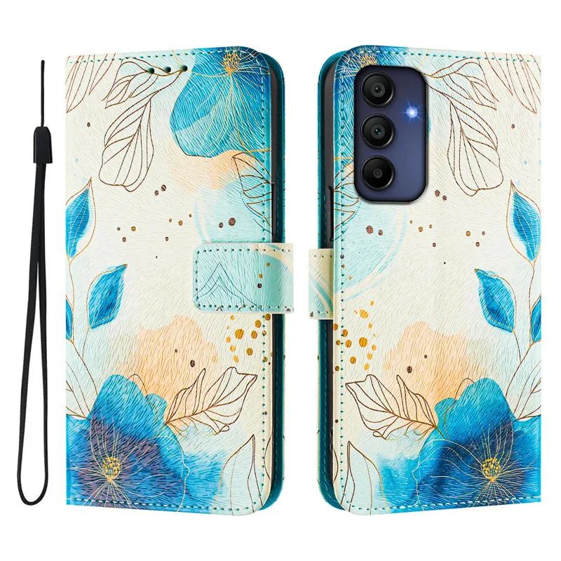 Luxury Flip Leather Wallet Case with Floral Design
