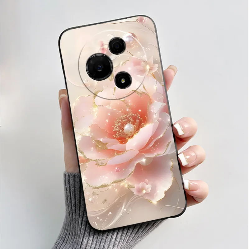 Luxury Fashion Butterfly Flowers Black Soft Silicone Shockproof Phone Case Cover