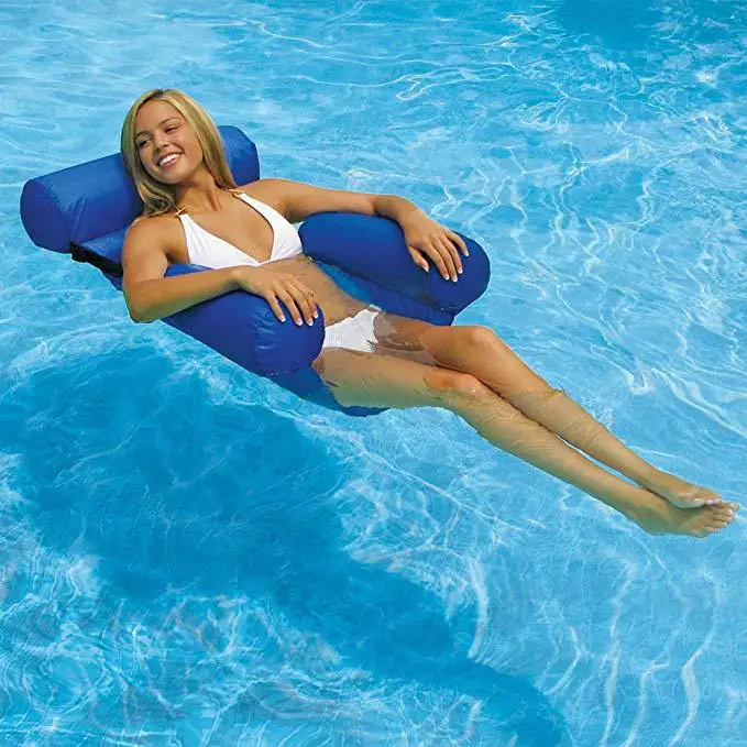 

PVC Inflatable Floating Row Water Hammock Foldable Dual-use Backrest Floating Drainage Amusement Lounge Chair Floating Bed Sofa