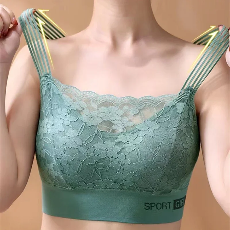Women's Bra Sexy Lace Seamless Large Size Comfortable Breathable Sports Beauty Back Vest Sleep Gathered Wrapped Chest Tube Top