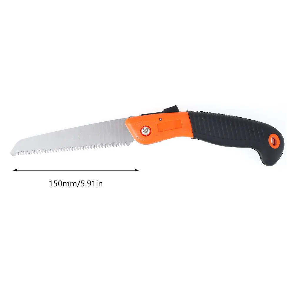Folding Saw Gardening Pruning Saw folding saw Portable Camping Outdoor Survival Cutting Trimming Tool 65# Steel Sharp Teeth 150 mm