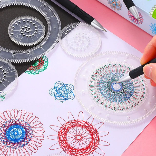 Multi-function Painting Spirograph Drawing Set Template Scratch Art Paper  Cards Graffiti Painting Learning Toys Ruler