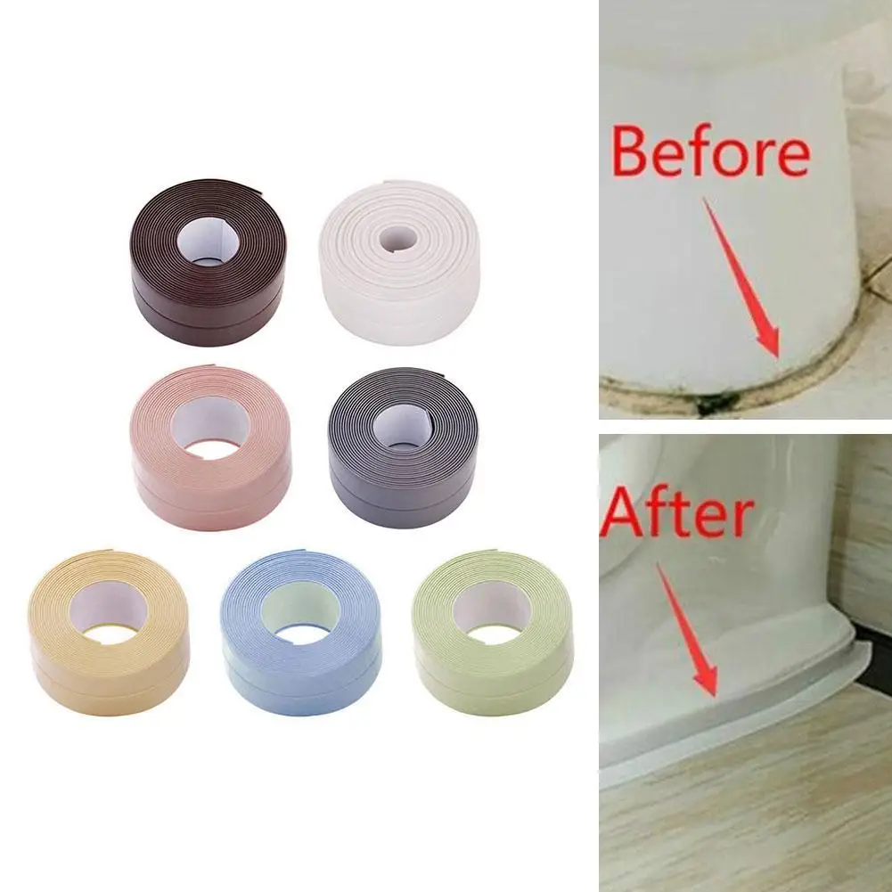 3.2M Waterproof Sealing Tape Bathroom Kitchen Sealing Strip Shower Sink Bath Sealer PVC Self Adhesive Sealant Tape Wall Sticker