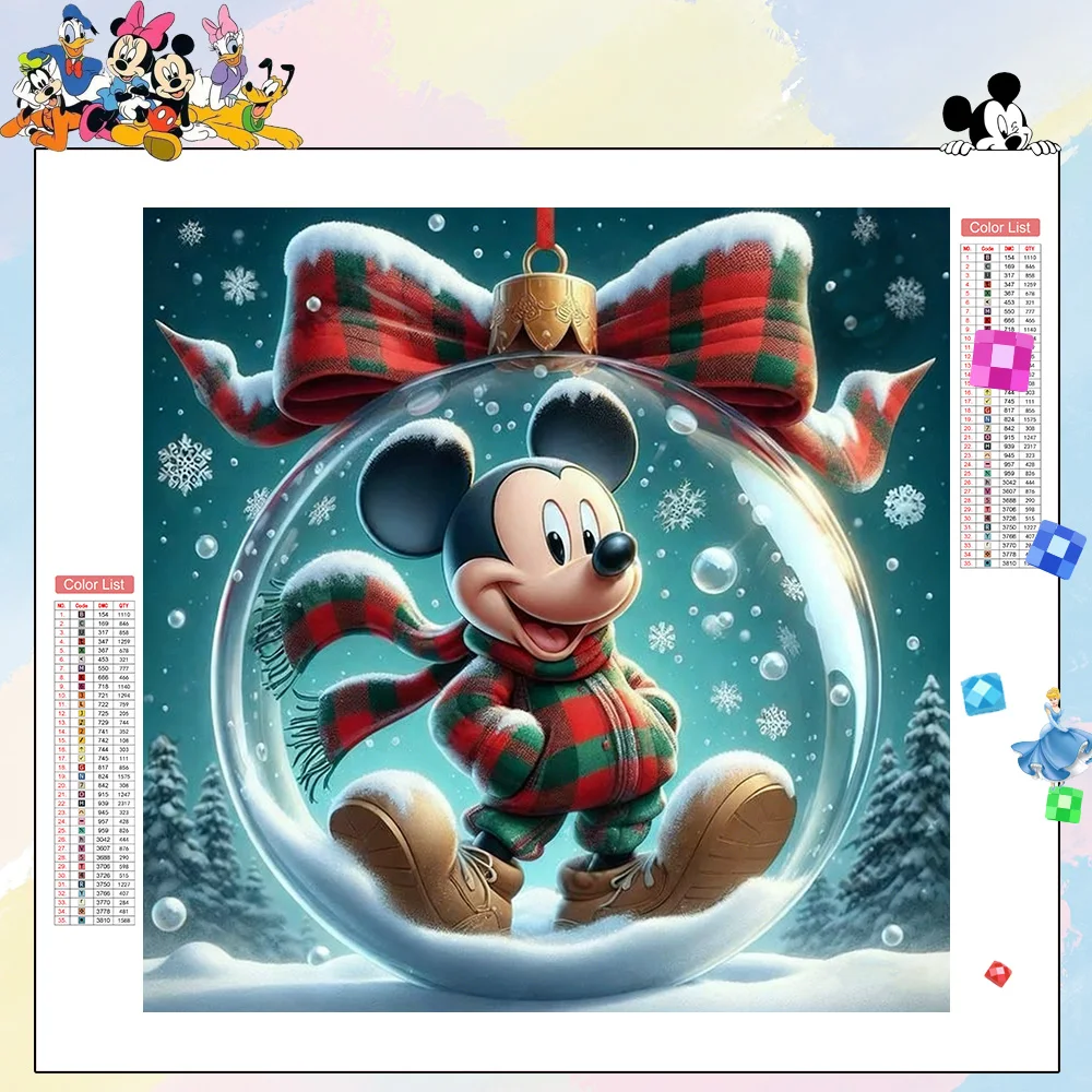 Diamond Painting Mickey Noël Hiver | Kit Point de Croix Disney
