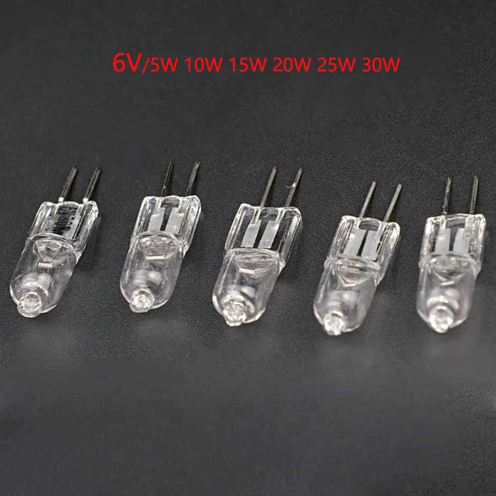 5PCS G4 Halogen Lamp Bulb Beads 6V 5W 10W 15W 20W 25W 30W Microscope Optical Instrument Flashlight