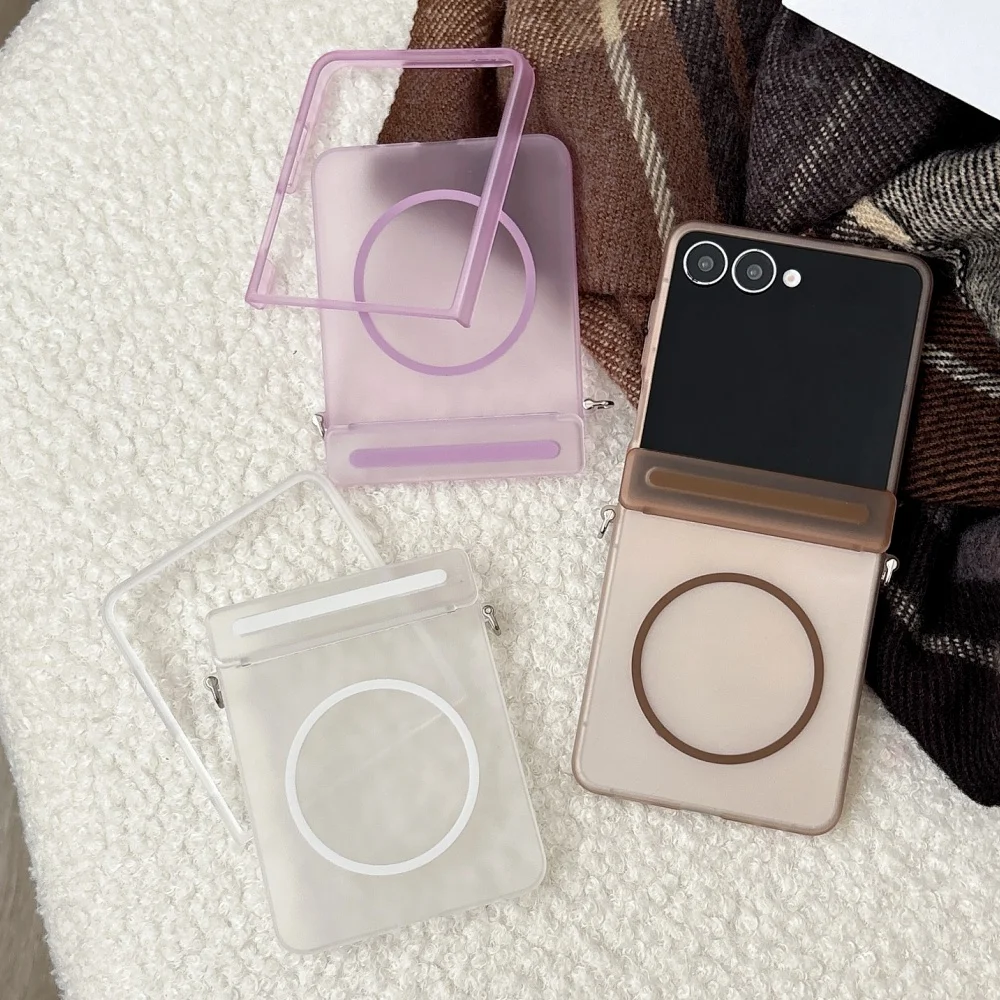 Matte Magnetic Wireless Charging Hinge Phone Case - Shockproof Ultra-Thin Hard Cover