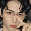 Small Square Frameless Anti-blue Light Near Sight Glasses Men Ultra Light Myopia Glasses Ultra Light Unisex Short Sight Glasses 2