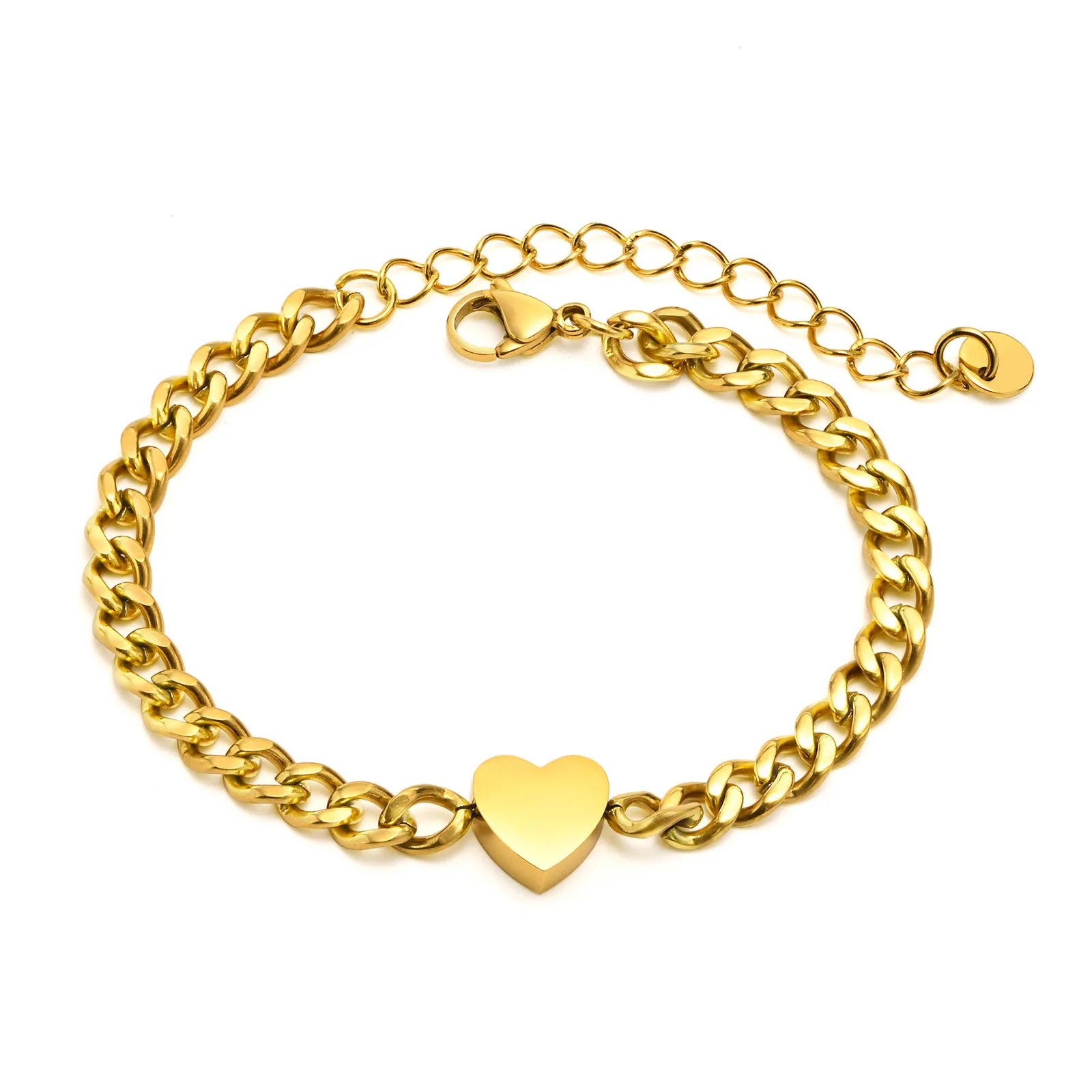 2 pezzi Set di braccialetti a catena, placcati argento, catena a