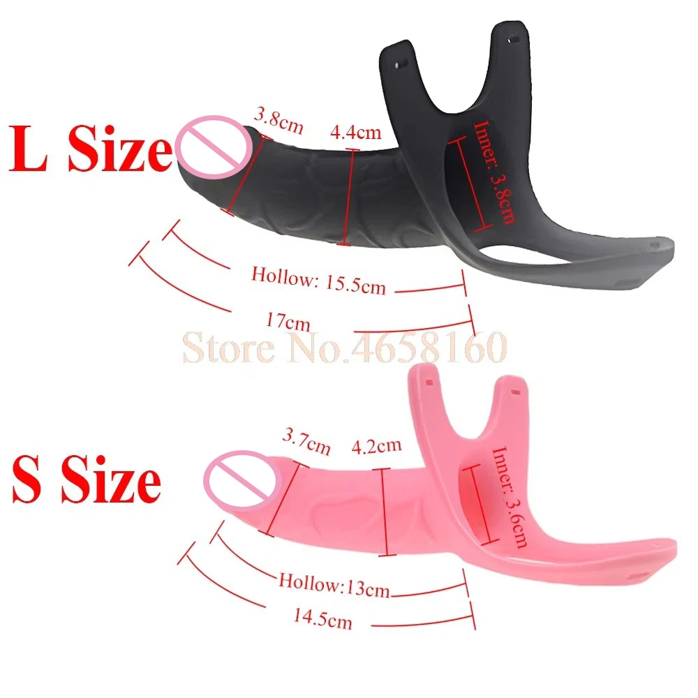 Full Silicone Strappy Hollow Penis Extender Strapon Dildo Silicone Strap on Dildo with Harness Kit Sex Toys for Men No Vibration dildo sex toys