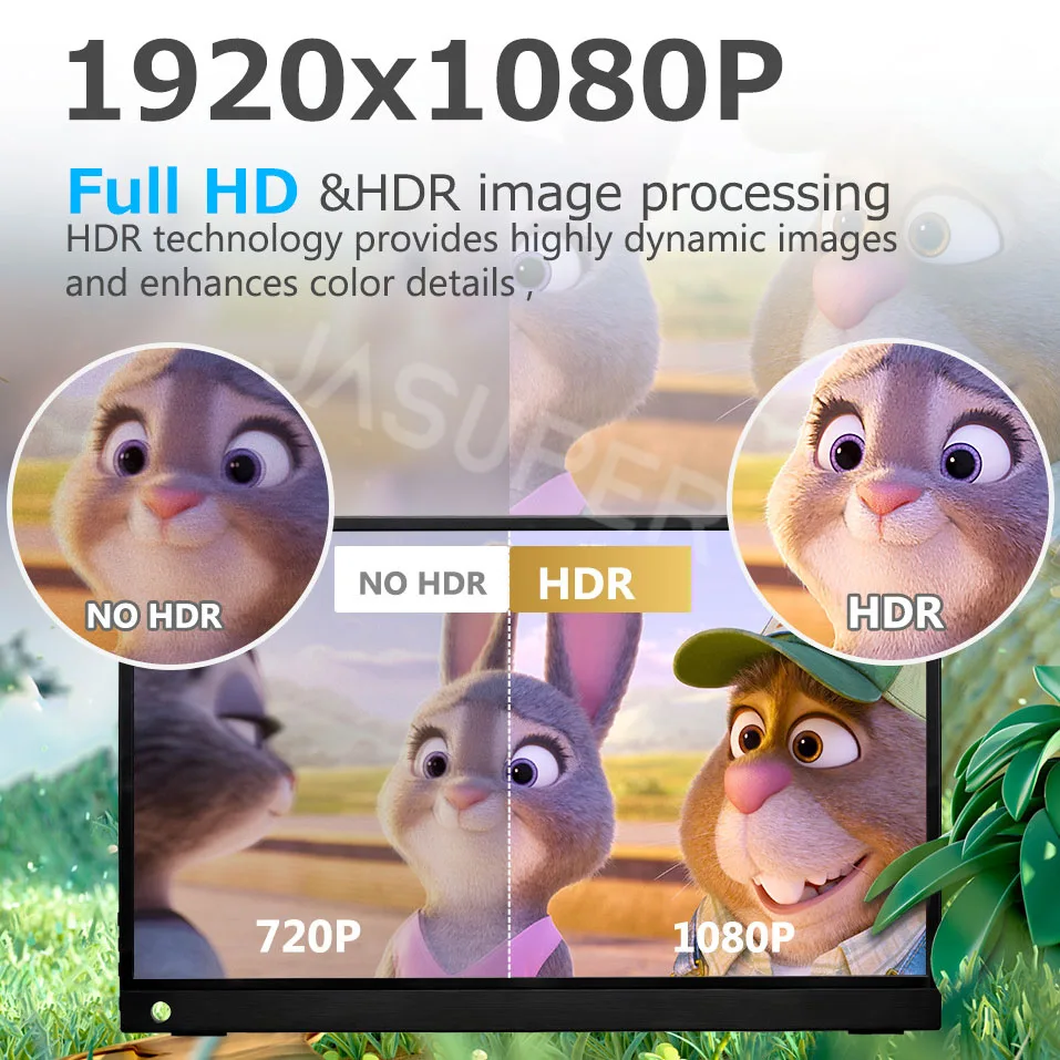  ̽  ġ  ÷, ޴ HDMI ȣȯ ̹ ÷, ġ PS5 Xbox Macbook Pro, 15.6 ġ, 1080P