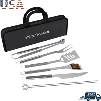 7-Piece Stainless Steel BBQ Grill Tool Set with Storage Case 1