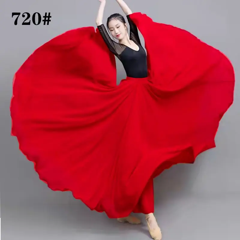 1pcs/lot woman belly dancing solid skirt female modern dancing chiffon skirt - Image 2
