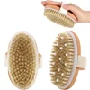 Wet Dry Skin Body Brush Natural Pig Bristles Dry Skin Exfoliating Body Massage Cleaning SPA Tool For Cellulite Lymphatic Drainag 1