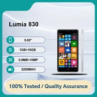 Unlocked Original Lumia 830 16GB ROM 1GB RAM 5.0'' Display 10MP 2200mAh Single Camera Single Card Mobile Phone