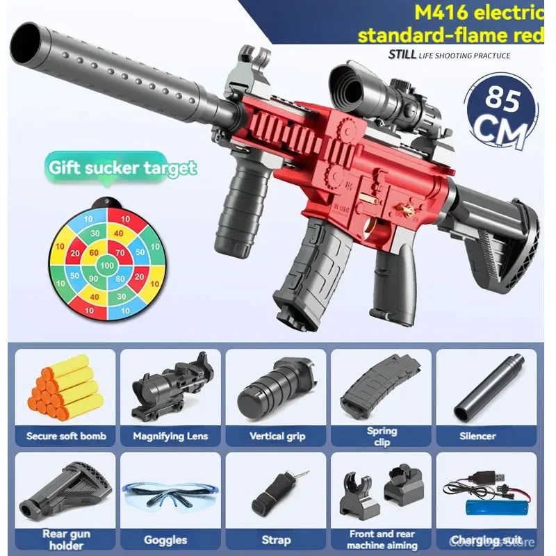 Electric Toy Guns M416 Airsoft Weapons Soft Bullet Gun Rifle Fake Gun Real Size Foam Dart Blaster for Adults Boys Birthday Gifts 5