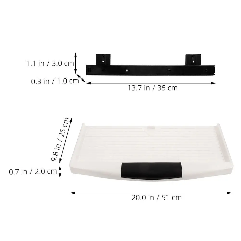 1세트 견고한 슬라이딩 키보드 트레이, 책상 아래 장착형, 컴퓨터 책상 키보드 및 마우스 수납 공간 절약, 인체공학적 타이핑