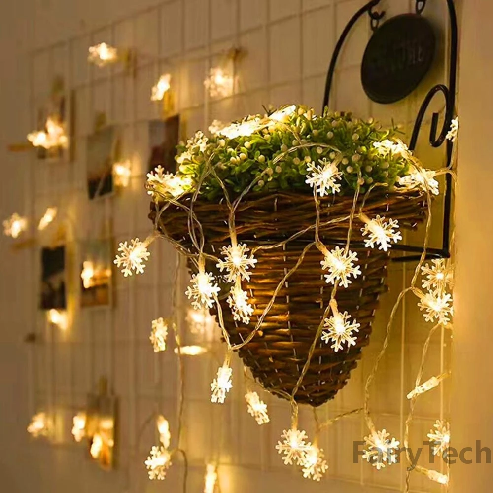Snowflake LED String Fairy Light Garland Home Christmas Lights Wedding Decor Christmas Decor for Home Navidad Party Decoration led string lights decorative lights string lights led fairy lights