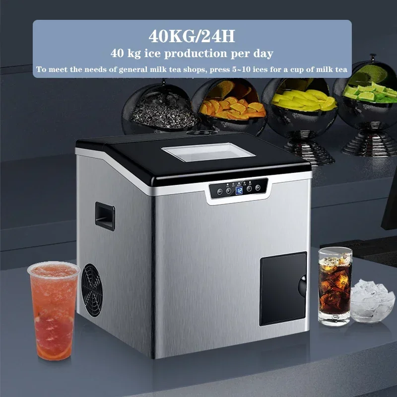40KG  Household Multifunctional Water Dispenser Ice Cube Making Machine  Commercial Ice Maker Milk Tea Shop  Ice Making Machine 2