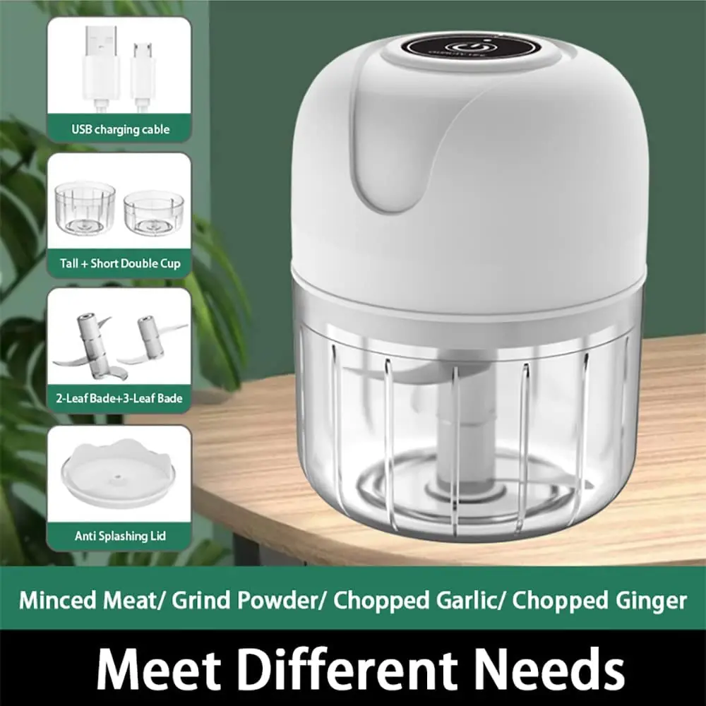 Electric Garlic Chopper, Portable Cordless Mini Food Processor