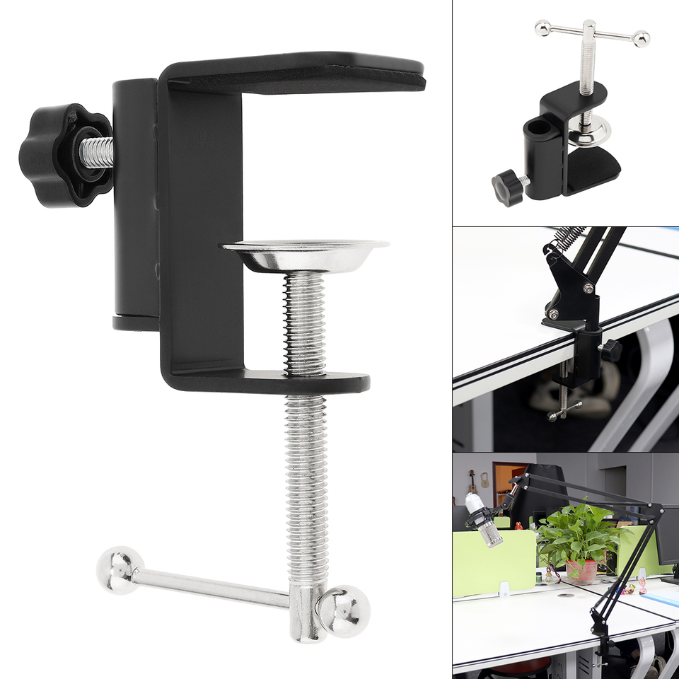 Universal Lamp Bracket Clamp LED Light Accessories DIY Fixed Screw Desk Lamp Holder Clip for Broadcast Microphone