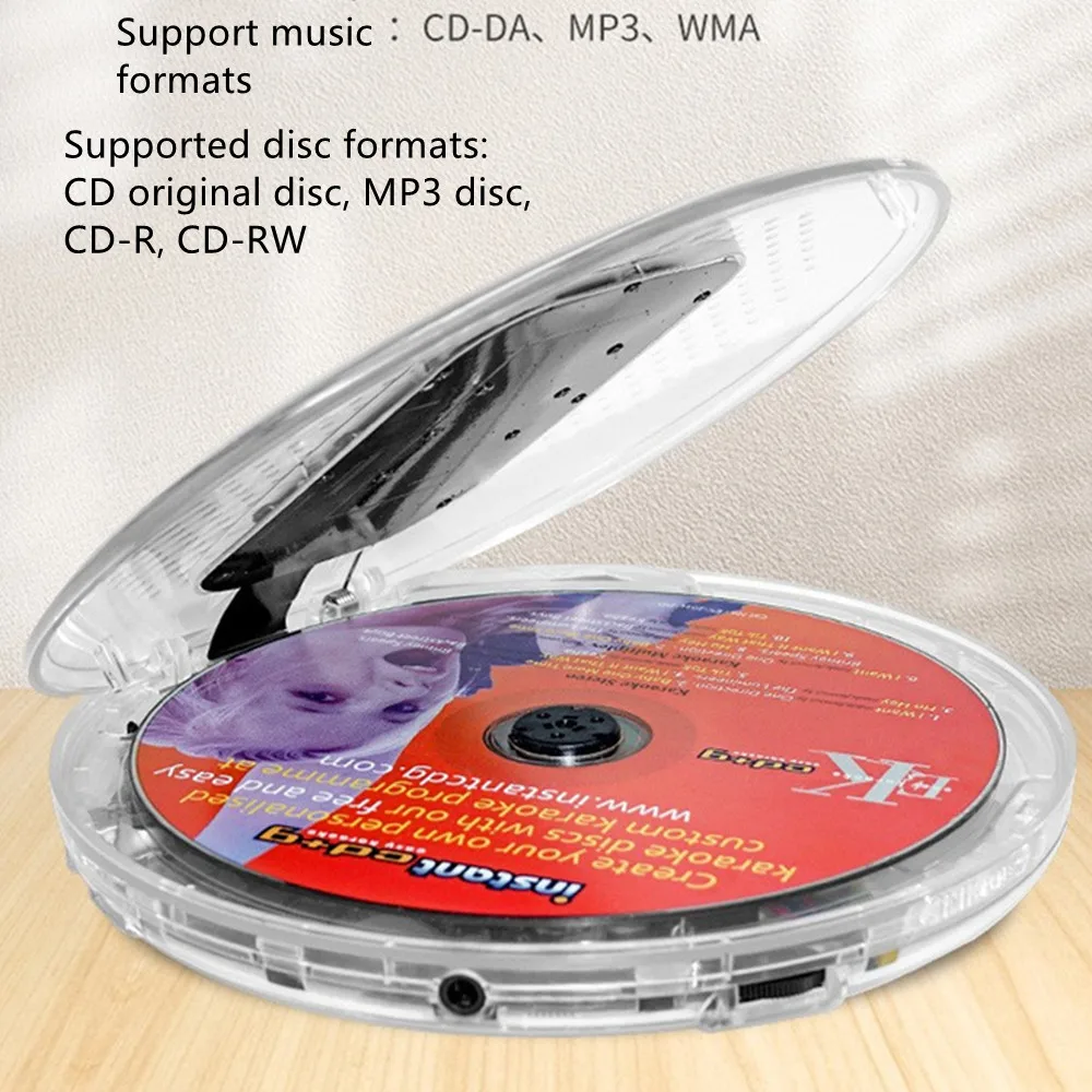 Touch Screen CD Walkman MP3 Disc TF Card Repeater Learning Machine Music Player Charge Portable Transparent Cover 5Sound Effects