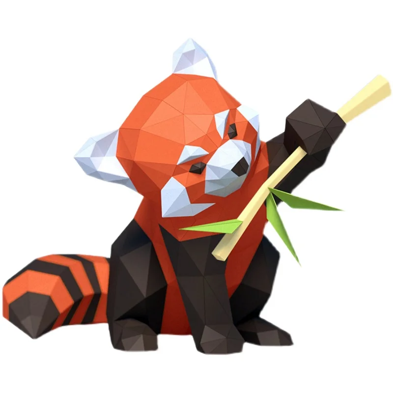 Lesser Red Panda Paper Model Hand Made DIY Puzzles Toys Home Decor Room Ornament Desk Decoration Cute Geometric Paper Figures