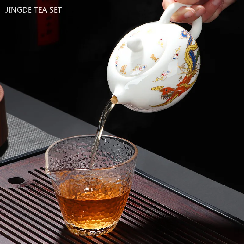 230ml Dehua White Porcelain Color-changing Teapot Home Beauty Tea Infuser Ceramic Xishi Kettle Chinese Tea Accessories