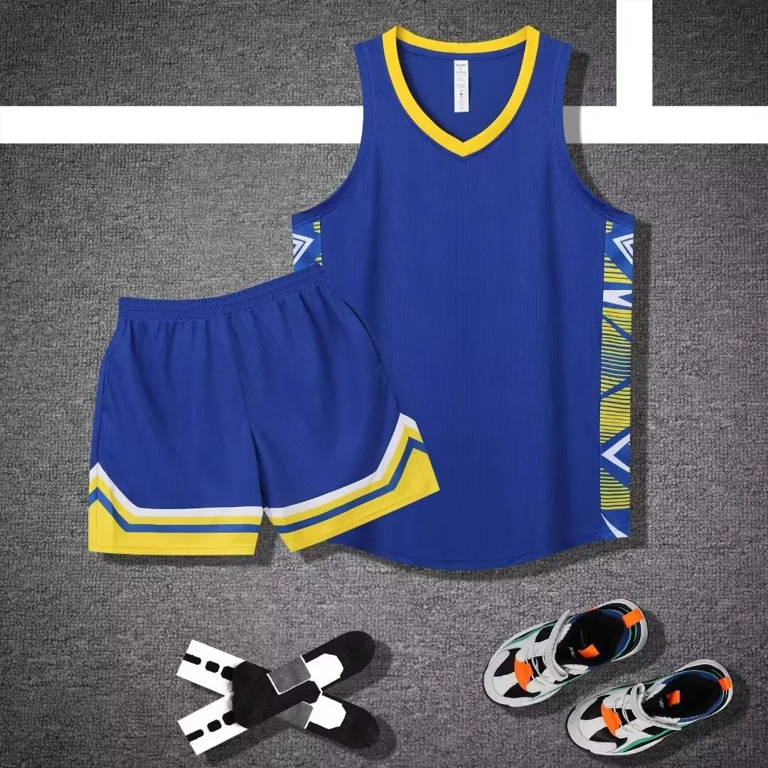 24 25 Men's and Kids Sports Kit Basketball Jerseys Short sleeve uniform training Vest and shorts 1024 kids sports suit men sports suit