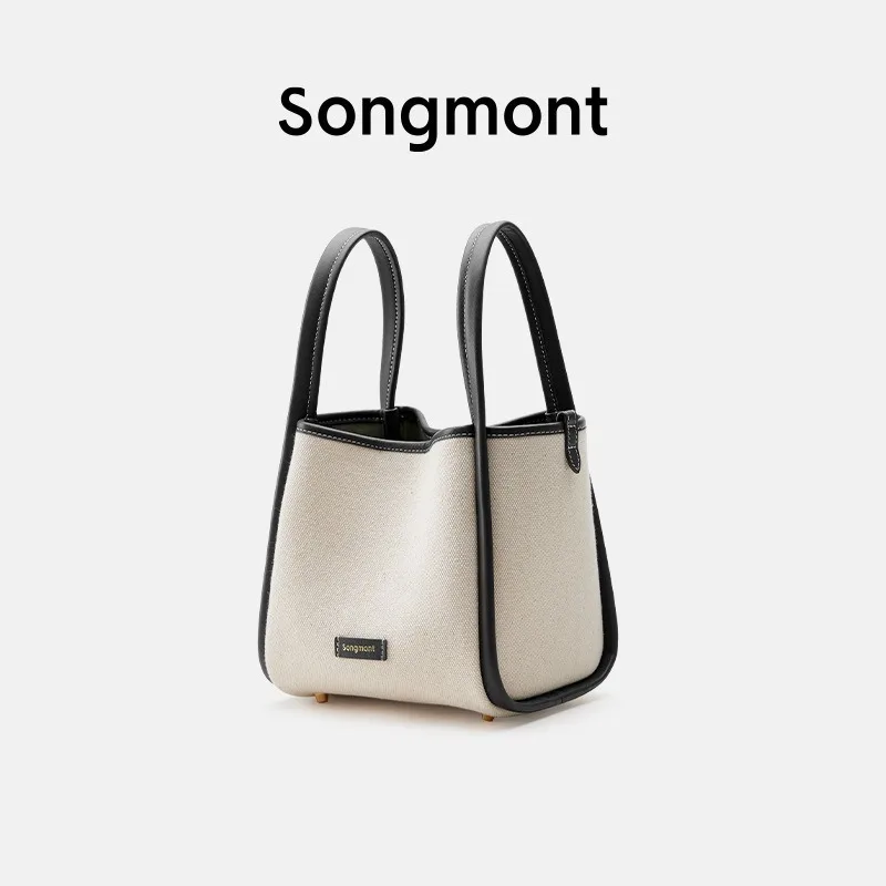 

Songmont Женская Роскошная брендовая дизайнерская Новая Холщовая Сумка через плечо с одной ручкой, вместительные сумки-ведра